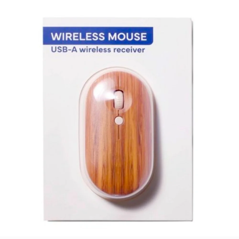 NWT Target Bullseye Playground Bluetooth Wireless Mouse, wood grain appearance